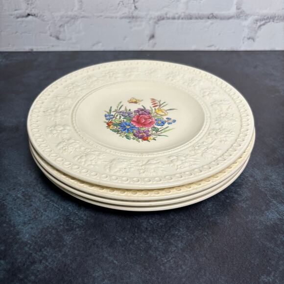 Vintage Wedgwood Wellesley Tintern Floral Salad Plates Set of 4 - Picture 1 of 6